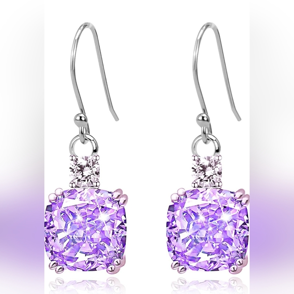 925 Sterling Silver Hypoallergenic Zirconia Women's Earrings Simulated Diamond